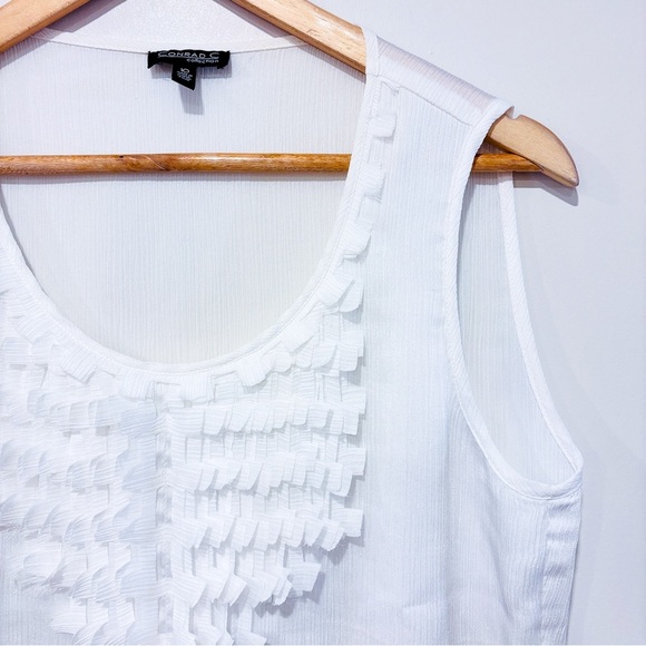 CONRAD C Lightweight white camisole with front details - Picture 3 of 6